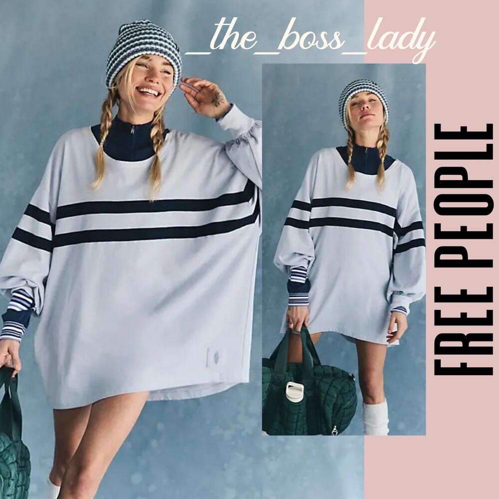 Free People sweatshirt pullover activewear layer casual cozy oversized Large